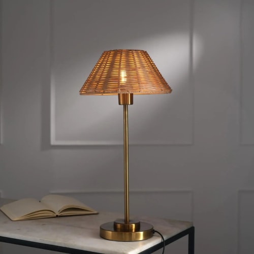 Natural Cane Lamp | Table Lamp in Lamps by FIG Living