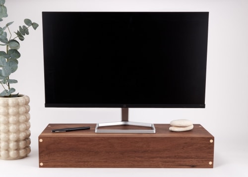 Monitor Stand (Solid Walnut) | Storage by Reds Wood Design