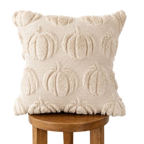 Beige Pumpkin Pillow Cover | Pillows by Busa Designs