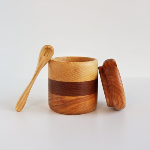 Main de sel - cherry(birch)/oak (Price taxes included) | Vessels & Containers by Slice of wood / Tranche de bois