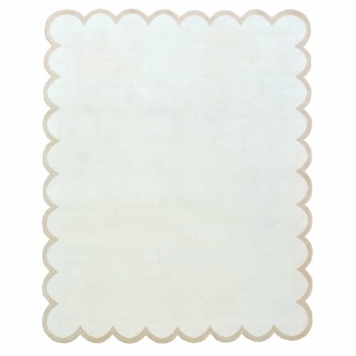 Sculpted Border Wool Handknotted Rug | Small Rug in Rugs by Organic Weave Shop