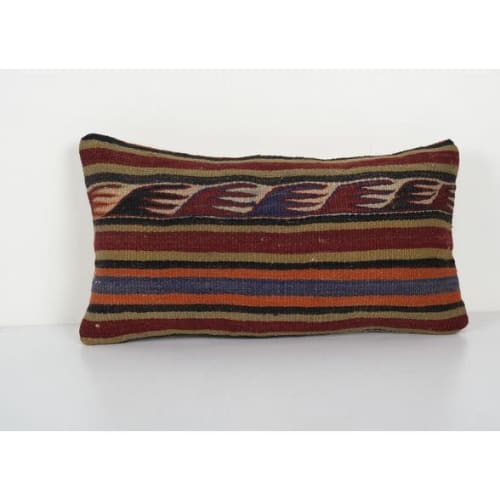 Tribal Wool Handmade Pillow Covers, Striped Turkish Kilim Lu | Pillows by Vintage Pillows Store