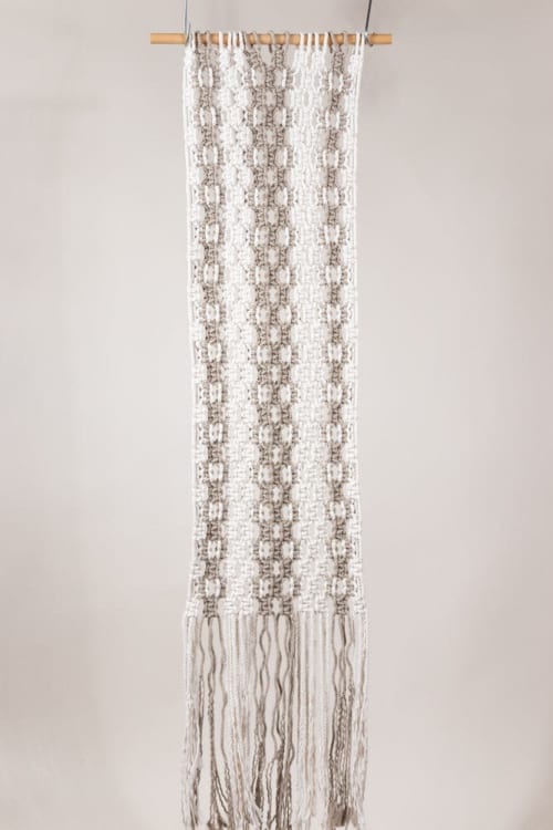Striped Neutral Panel | Macrame Wall Hanging in Wall Hangings by Modern Macramé by Emily Katz