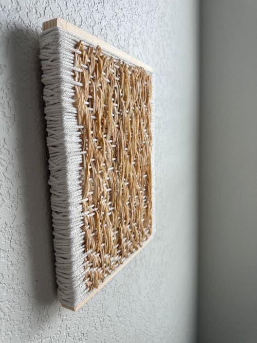 Woven Tile- 9”x12” Raffia | Wall Hangings by Mpwovenn Fiber Art by Mindy Pantuso
