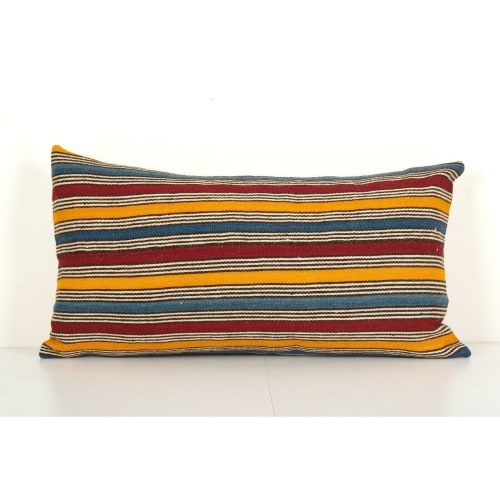 Queen Boho Woven Bedding Kilim Pillow Cover, Oversize Stripe | Linens & Bedding by Vintage Pillows Store