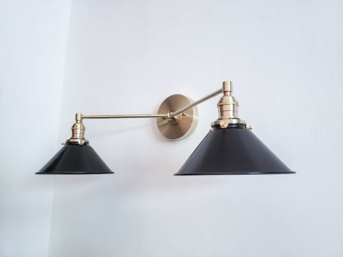 Bathroom Vanity Sconce - Matte Black Light - Mid Century | Sconces by Retro Steam Works