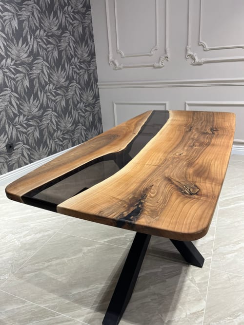 Black Transparent Epoxy Resin Table, Epoxy Dining Table | Tables by Tinella Collection