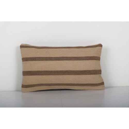 Vintage Striped Organic Hemp Kilim Pillow, Bohemian Organic | Cushion in Pillows by Vintage Pillows Store