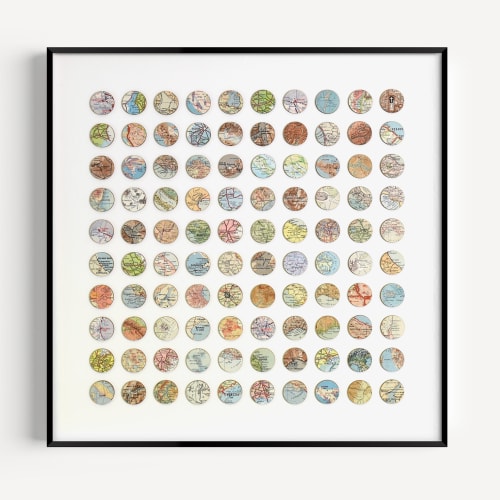 One Hundred Italy Map Dots Collage | Paintings by Amelia Coward
