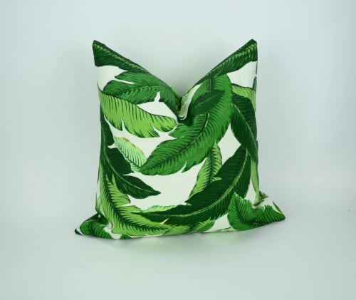 banana leaf pillow // palm leaf pillow cover // tropical | Pillows by velvet + linen