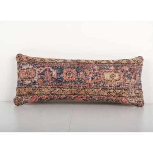 Muted Blue Carpet Rug Bedding Pillow, Faded Ethnic Turkish L | Pillows by Vintage Pillows Store