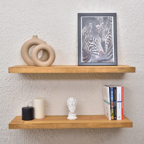 Floating Wooden Shelves, Long Floating Book Shelf | Storage by Picwoodwork