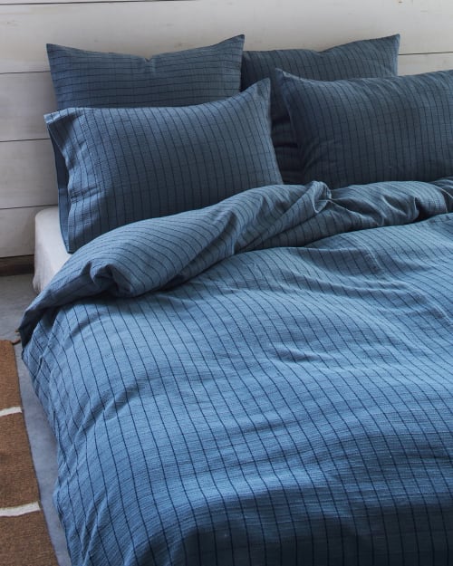 Grid Duvet Cover - Blue | Linens & Bedding by MINNA