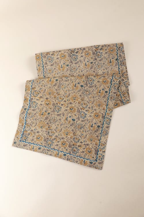 Golden Earth Kalamkari Table Runner | Linens & Bedding by Ninéh