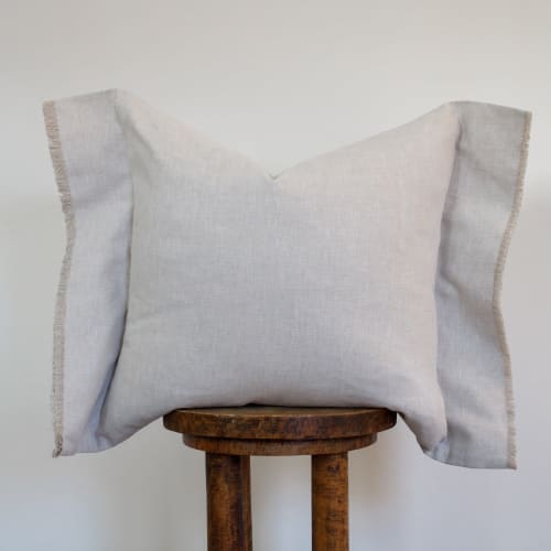 Cream Linen with Relaxed Flange Pillow 20x20 | Pillows by Vantage Design