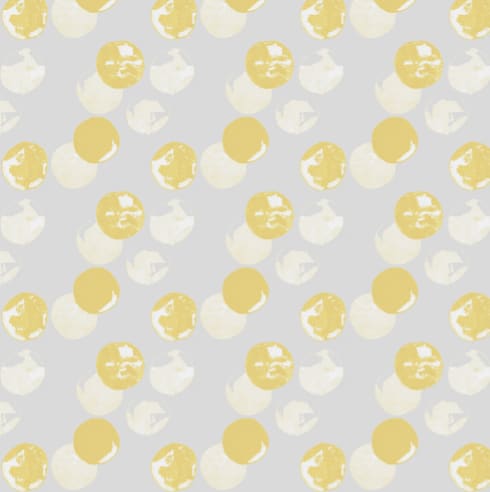 Moon, Citrus | Fabric in Linens & Bedding by Philomela Textiles & Wallpaper