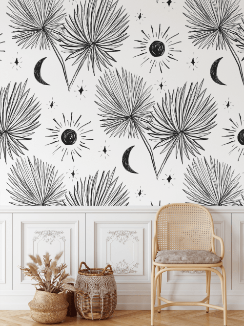 Night Palm Removable Fabric Wallpaper - Peel and Stick! | Wallpaper by Samantha Santana Wallpaper & Home