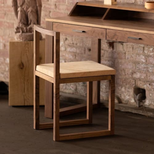 Porto Wood and Cork Chair | Dining or Writing Desk Chair | Dining Chair in Chairs by Alabama Sawyer