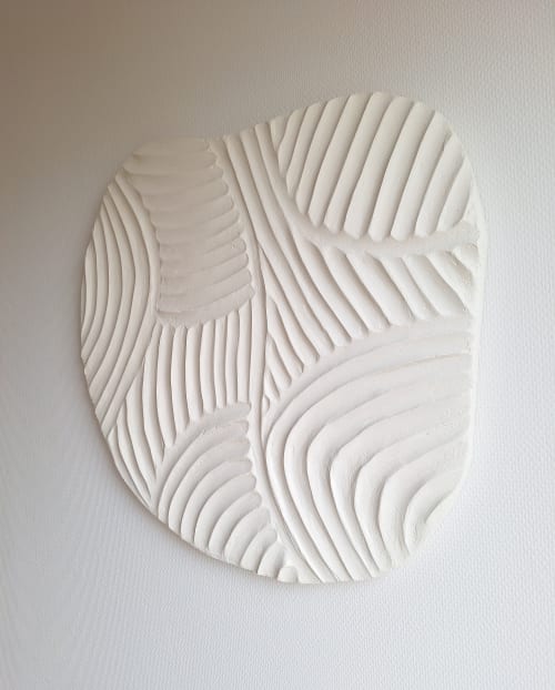 Irregular 3D Painting - Unique Relief Wall Art - Sculptural Plaster Hanging - Textured Wall Decor - Minimalist Artwork - Handmade Gift | Wall Hangings by Vaiva Art Atelier