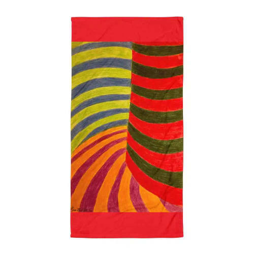 Towel - No Brake Zone - Op Art Geometric Motion | Work by Eman's Gallery