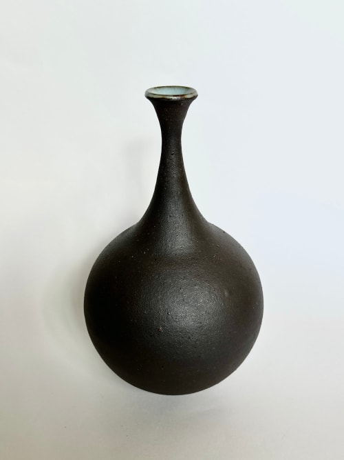 Black clay bottleneck No. 15 | Vases & Vessels by Dana Chieco