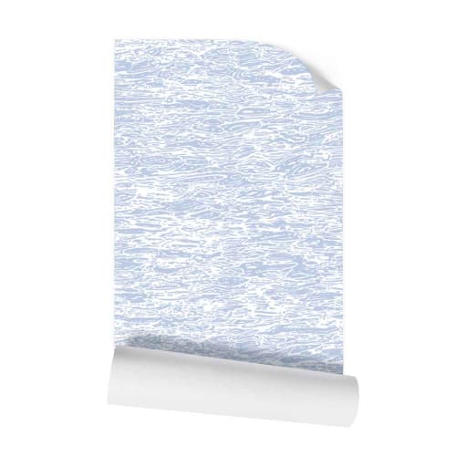 Water - Light Blue on White - Large Wallpaper Print | Wall Treatments by Sean Martorana