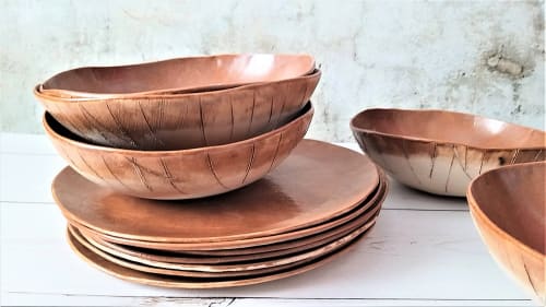 New Brown Camel Ceramic Plates Set | Dinnerware by YomYomceramic