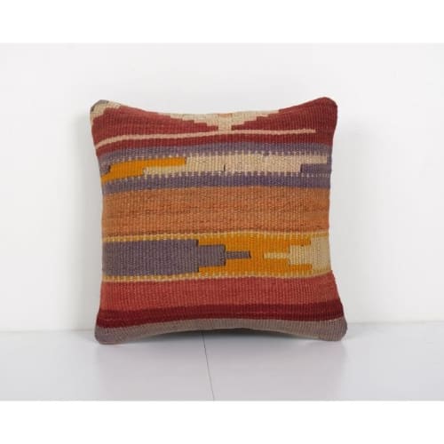 Striped Turkish Kilim Pillow Cover, Cottage Decor Kilim Couc | Pillows by Vintage Pillows Store