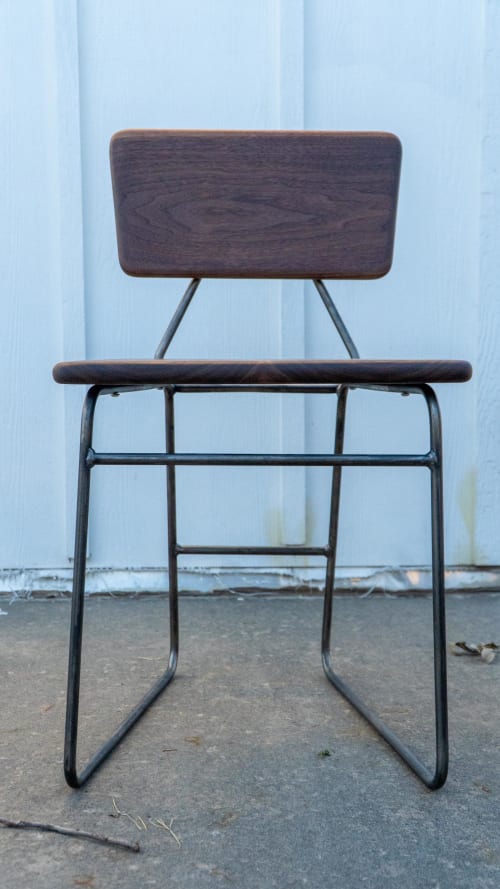 Walnut Hairpin Chair | Chairs by Harrow and Sickle Leather Design