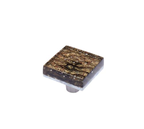 Pearl Black Gold Square Knob | Hardware by Windborne Studios