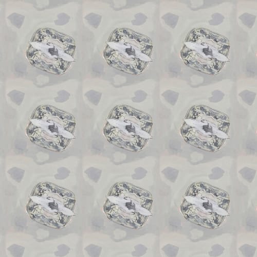 Medallion, Gray | Fabric in Linens & Bedding by Philomela Textiles & Wallpaper