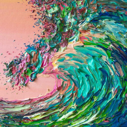 Party Wave Giclee Paper Print | Prints by Monika Kupiec Abstract Art
