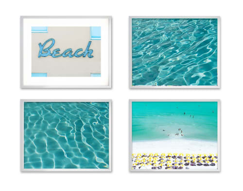 Set of 4 Beach Art Prints and Beach Decor Print Set | Prints by Capricorn Press