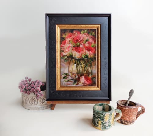 Roses flowers oil painting original canvas art | Oil And Acrylic Painting in Paintings by Natart