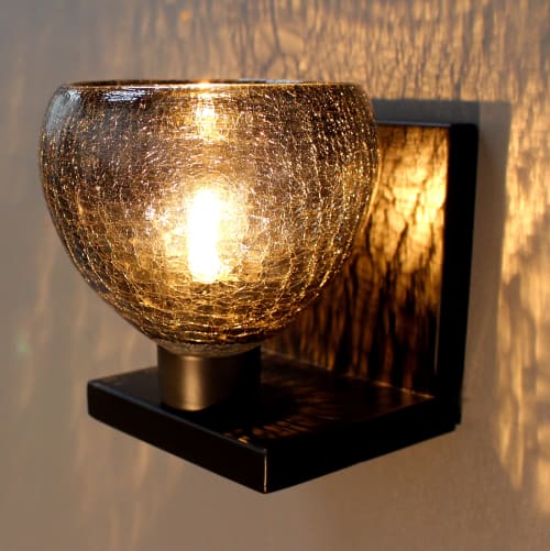 Acqua Sconce · Smoke Crackle · Recycled Glass | Sconces by LUMi Collection