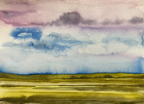 River of Grass | Watercolor Painting in Paintings by Neon Dunes by Lily Keller