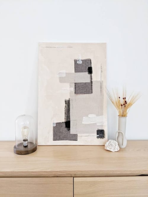 Original XL Mixed Media Painting | Fiber Art and Acrylic | Paintings by Damaris Kovach