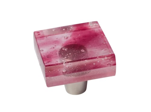 Millennial Pink Rose Quartz Glass Square Knob | Hardware by Windborne Studios
