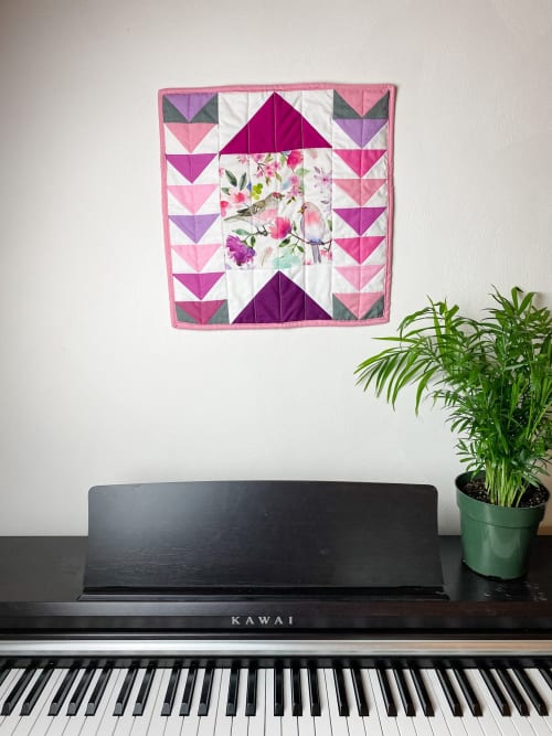 Love Birds Wall Hanging #3 | Tapestry in Wall Hangings by Delightfully Quilted by Maria