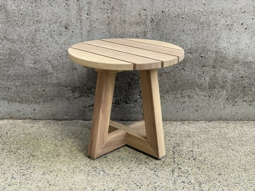 Round Outdoor Teak Table, Side Table | Tables by Marco Bogazzi