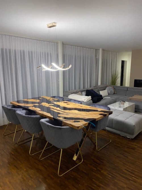 Olive Resin Table - Black Epoxy Table - Resin Dining Table | Tables by Tinella Collection