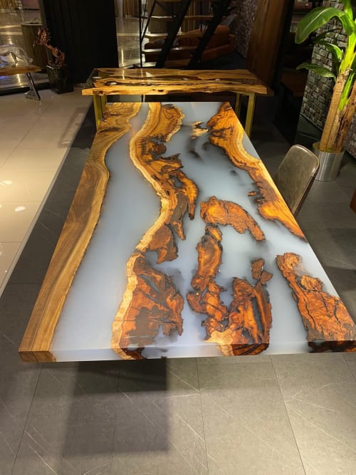Custom Epoxy Resin Dining Table - Handmade Wooden Table | Tables by Tinella Wood
