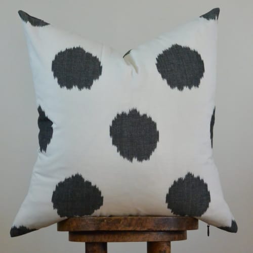 Black Polka Dotted Decorative Pillows 20x20 | Pillows by Vantage Design