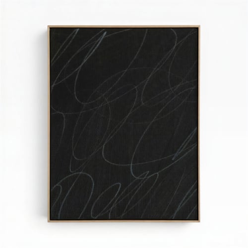 Gestural Marks in Charcoal by DSCVR Art Framed Canvas | Paintings by ArtCollectiv