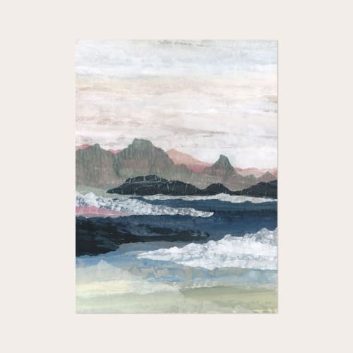Blooming Skies - Art Print of Neutral Coastal Landscape | Paintings by Lara Eckerman Art