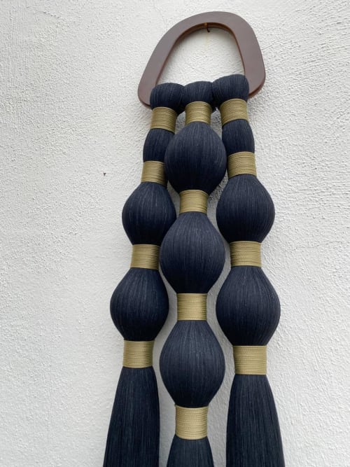 Macrame Wall Hanging Black Tassel Decor Modern Wall Decor Minimal Boho Wall Art Handmade Fiber Art Textile Sculpture | Wall Hangings by İnanç Yılmaz