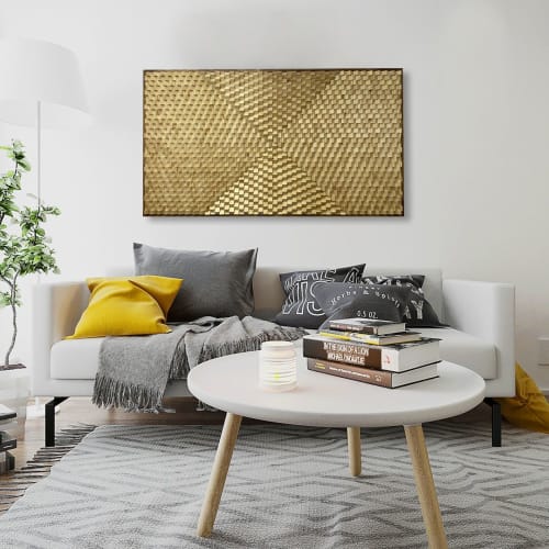 HURRICANE Geometric Wood Wall Art / Unique Modern Sound Acou | Wall Hangings by ArtMillWork Design