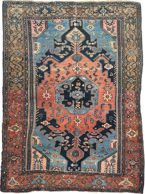 WILDLY Beautiful Antique Persian Zanjan | Unique 2-Tone | Area Rug in Rugs by The Loom House