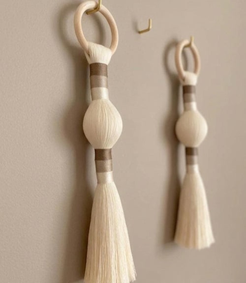 Macrame Wall Hanging Set Minimal Boho Wall Decor Wooden Ring Fiber Art Handmade Neutral Home Decor Tassel Wall Hanging | Wall Hangings by İnanç Yılmaz