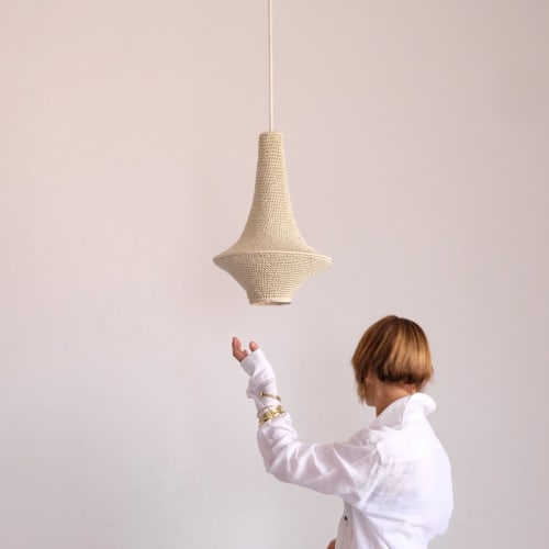 Wahad Crochet Pendant Lamp - Small | Pendants by Hamimi